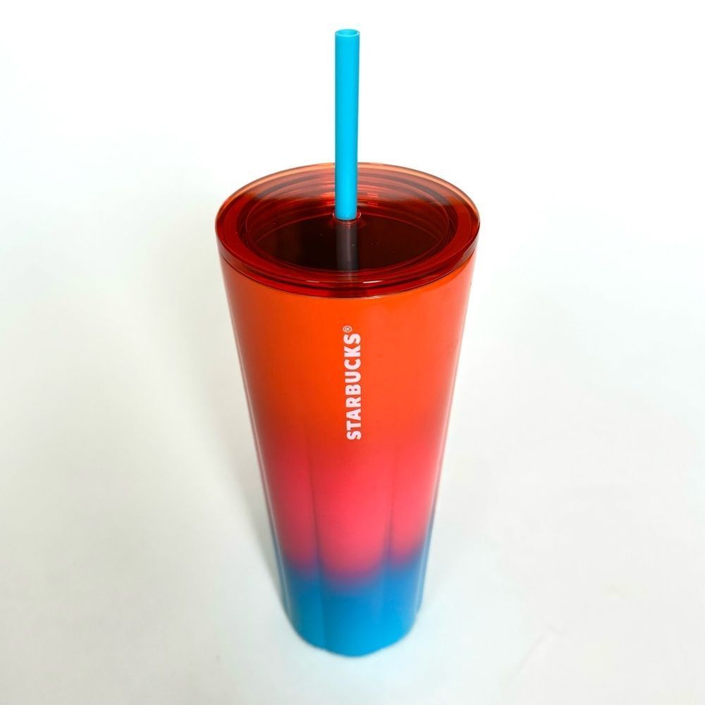 STARBUCKS 24oz TUMBLER LIMITED EDITION BEST MOST FAVORITE ORANGE PINK BLUE RED